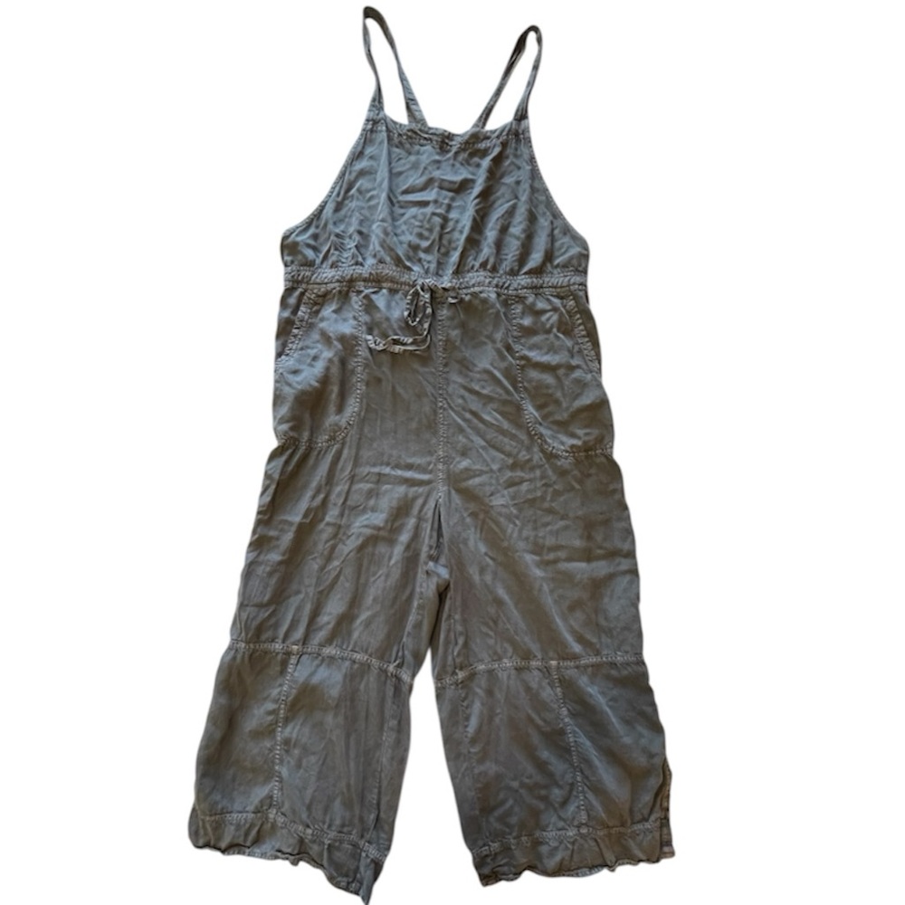 Gray Sleeveless Utility Style Jumpsuit Sz L
